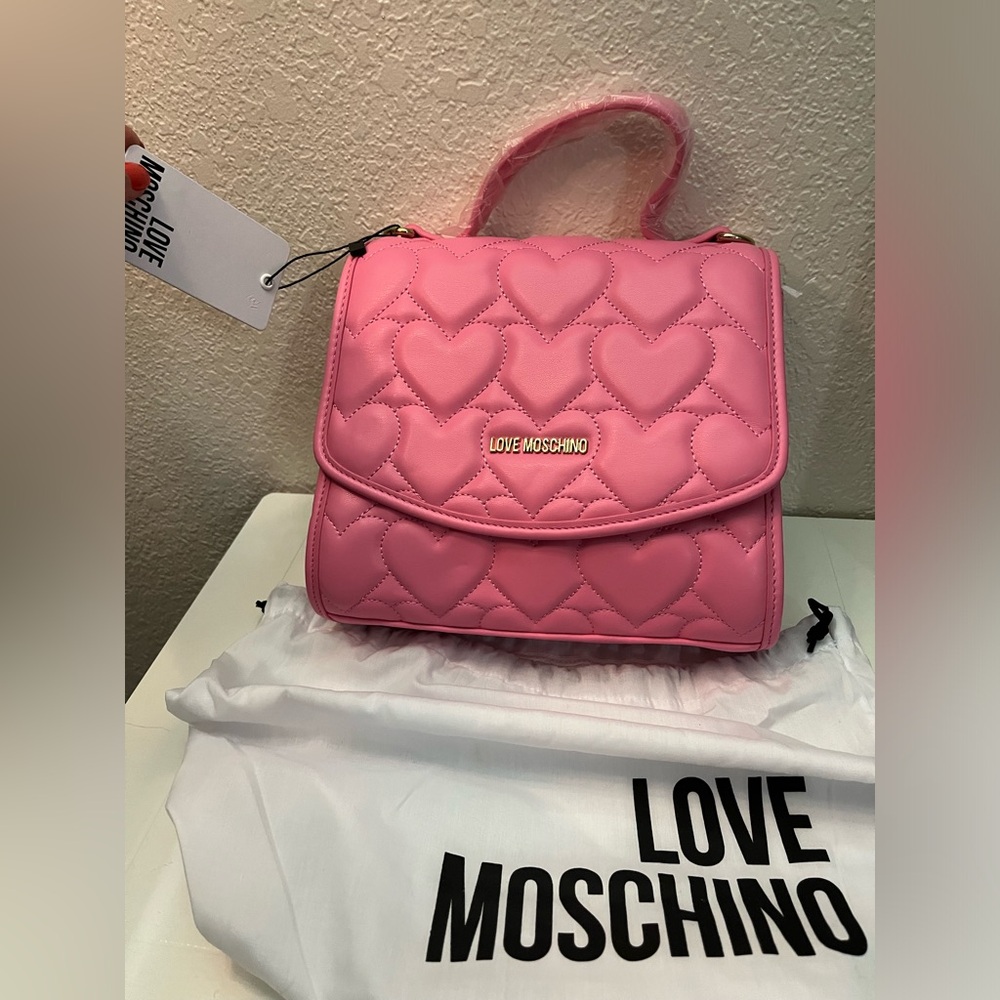 NWT Love Moschino Quilted Pink Bag (+Crossbody strap) - Picture 3 of 7